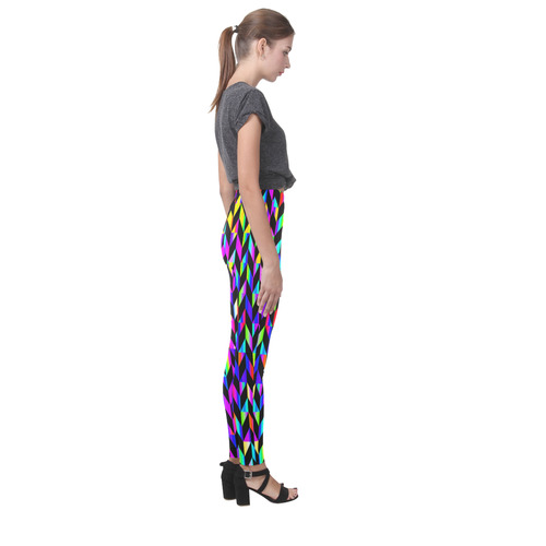 Purple Blue Rainbow Polygon Cassandra Women's Leggings (Model L01)