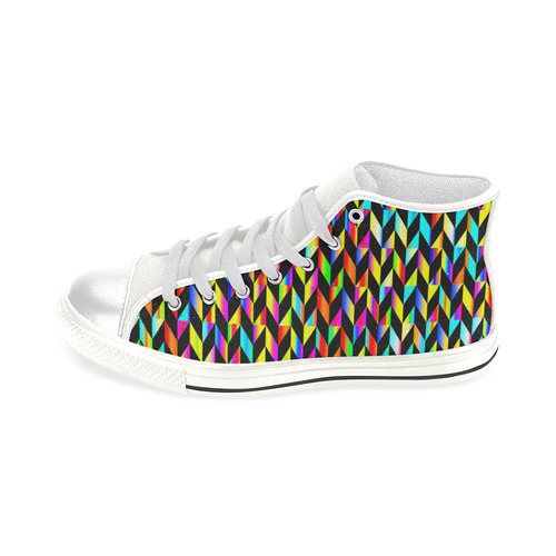 Neon Rainbow Polygon Men’s Classic High Top Canvas Shoes (Model 017)