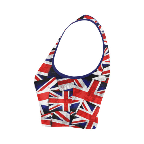 Union Jack British UK Flag Women's Crop Top (Model T42)