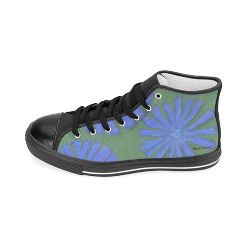 Chicory, black toe. Inspired by the Magic Island of Gotland. Women's Classic High Top Canvas Shoes (Model 017)