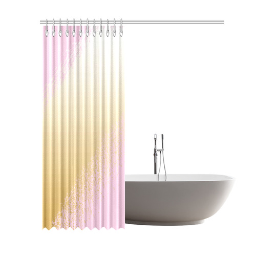 Pink White Gold Watercolor Paint Shower Curtain 69"x84"