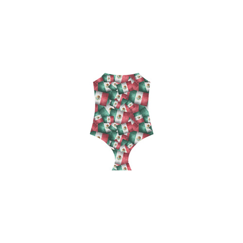 Grunge-Style Mexican Flag of Mexico Strap Swimsuit ( Model S05)