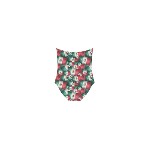 Grunge-Style Mexican Flag of Mexico Strap Swimsuit ( Model S05)