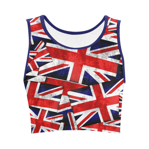 Union Jack British UK Flag Women's Crop Top (Model T42)