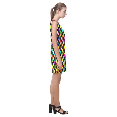 Neon Rainbow Polygon Medea Vest Dress (Model D06)