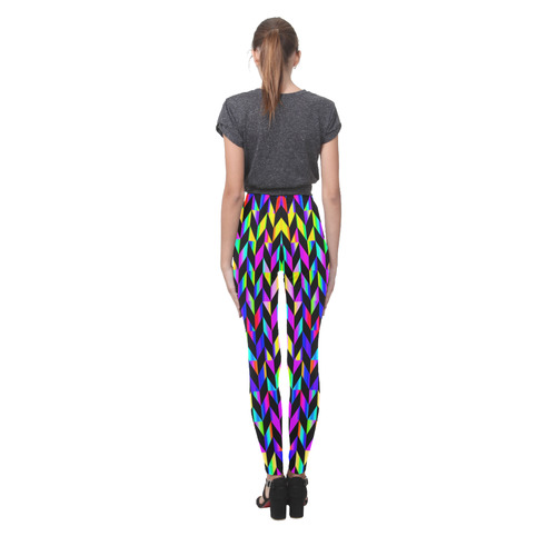 Purple Blue Rainbow Polygon Cassandra Women's Leggings (Model L01)