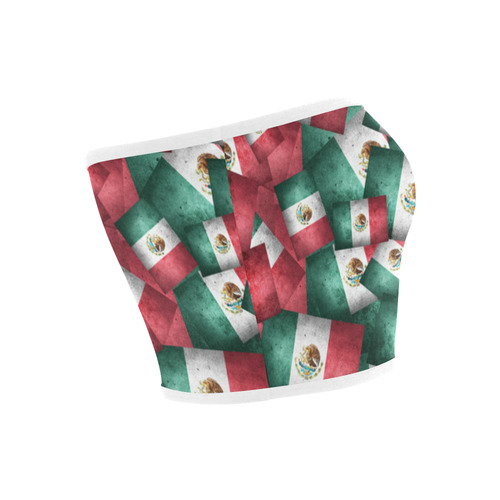 Grunge-Style Mexican Flag of Mexico Bandeau Top