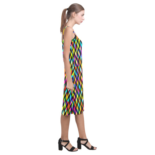 Neon Rainbow Polygon Alcestis Slip Dress (Model D05)