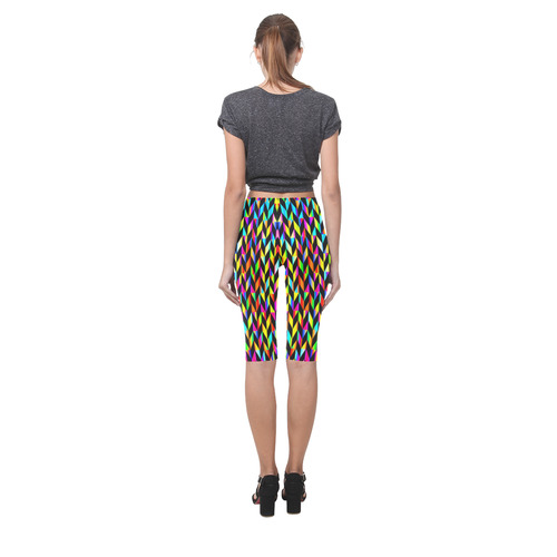 Neon Rainbow Polygon Hestia Cropped Leggings (Model L03)