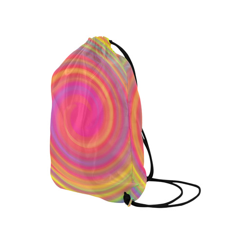 Rainbow Swirls Medium Drawstring Bag Model 1604 (Twin Sides) 13.8"(W) * 18.1"(H)