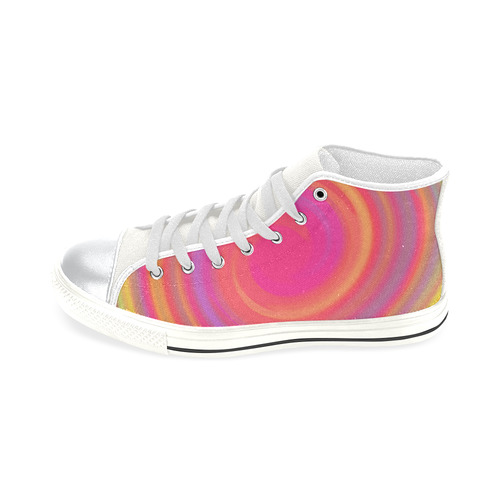 Rainbow Swirls High Top Canvas Shoes for Kid (Model 017)