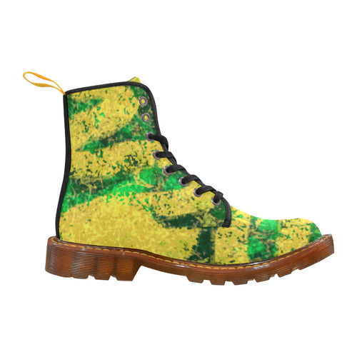 Green Gold Modern Abstract Martin Boots For Women Model 1203H