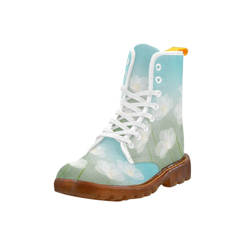 White Flowers. Inspired by the Magic Island. Martin Boots For Women Model 1203H