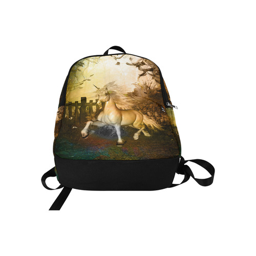 White unicorn in the night Fabric Backpack for Adult (Model 1659)