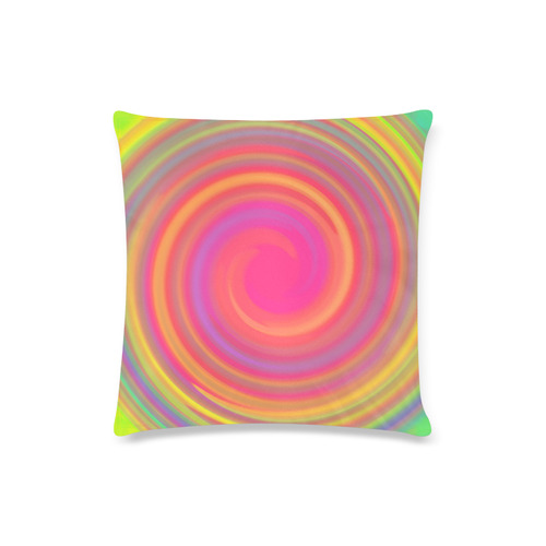 Rainbow Swirls Custom Zippered Pillow Case 16"x16"(Twin Sides)