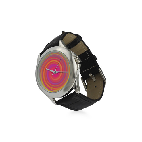 Rainbow Swirls Women's Classic Leather Strap Watch(Model 203)