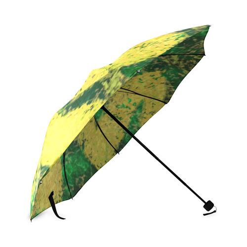 Green Gold Modern Abstract Foldable Umbrella (Model U01)