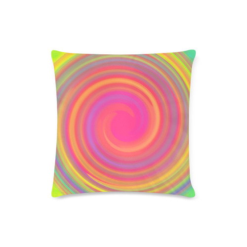 Rainbow Swirls Custom Zippered Pillow Case 16"x16"(Twin Sides)