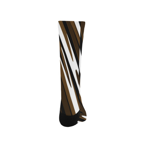 black brown and white abstract 2 Trouser Socks