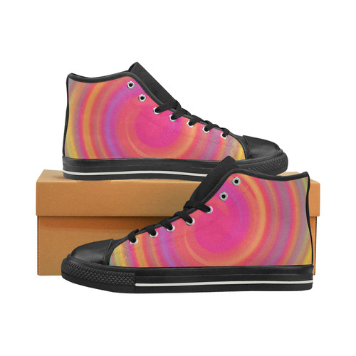 Rainbow Swirls Men’s Classic High Top Canvas Shoes (Model 017)