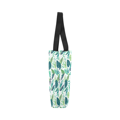 Green Tropical Leaf Floral Pattern Canvas Tote Bag (Model 1657)