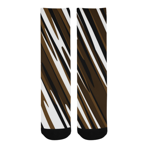 black brown and white abstract 2 Trouser Socks