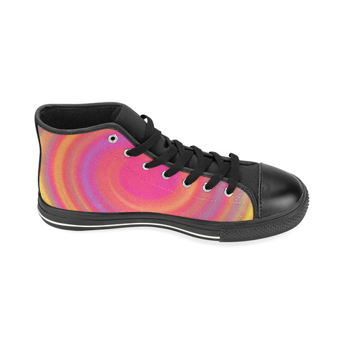 Rainbow Swirls High Top Canvas Shoes for Kid (Model 017)