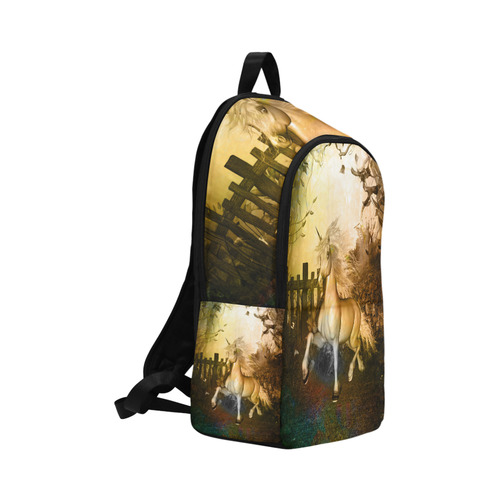 White unicorn in the night Fabric Backpack for Adult (Model 1659)