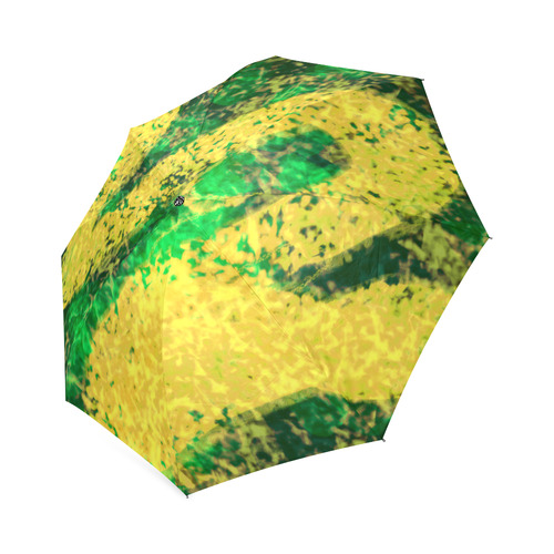 Green Gold Modern Abstract Foldable Umbrella (Model U01)