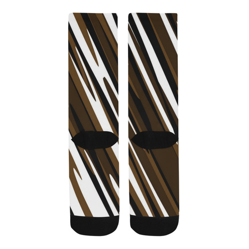 black brown and white abstract 2 Trouser Socks