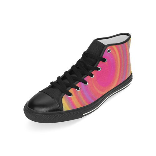 Rainbow Swirls Men’s Classic High Top Canvas Shoes (Model 017)