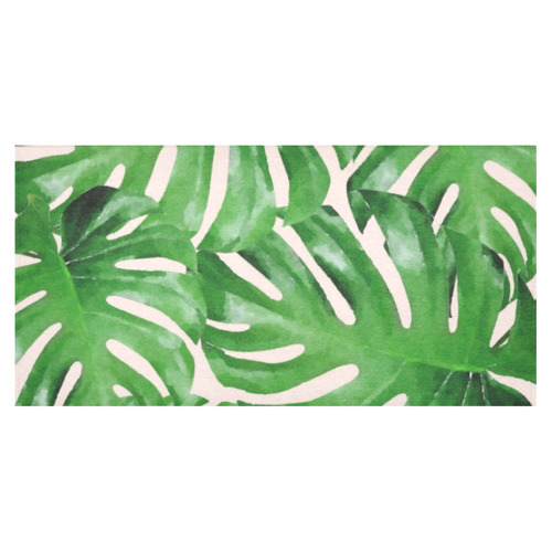 Tropical Watercolor Floral Leaf Cotton Linen Tablecloth 60"x120"
