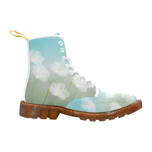 White Flowers. Inspired by the Magic Island. Martin Boots For Women Model 1203H