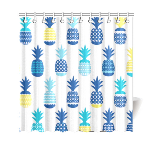 Pineapples Summer Fun Fruit Pattern Shower Curtain 69"x70"