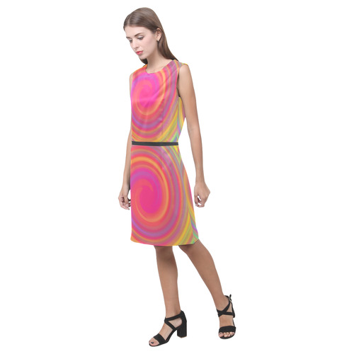 Rainbow Swirls Eos Women's Sleeveless Dress (Model D01)