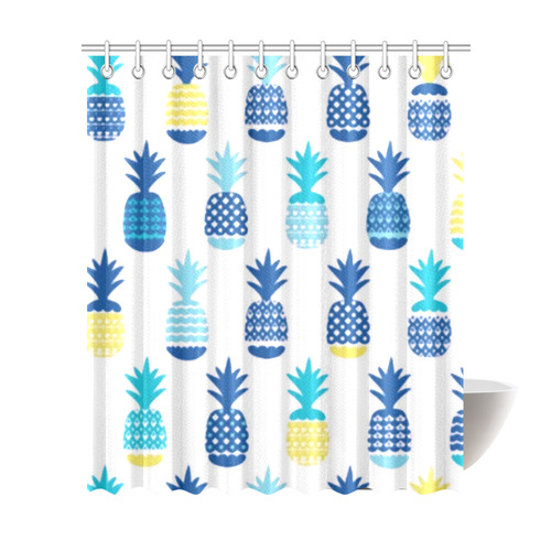 Pineapples Summer Fun Fruit Pattern Shower Curtain 72"x84"