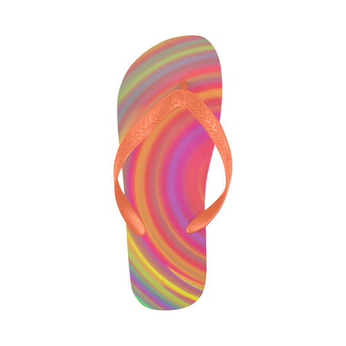 Rainbow Swirls Flip Flops for Men/Women (Model 040)