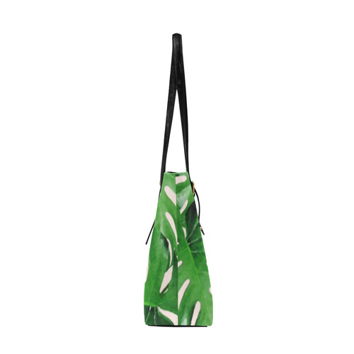 Tropical Watercolor Floral Leaf Euramerican Tote Bag/Large (Model 1656)