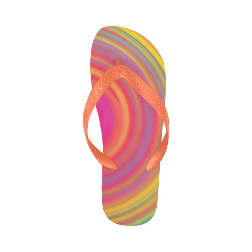 Rainbow Swirls Flip Flops for Men/Women (Model 040)