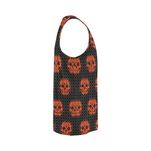 skulls and dotts, orange by JamColors All Over Print Tank Top for Men (Model T43)