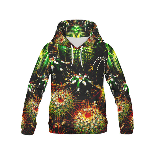 Cactus Plants All Over Print Hoodie for Women (USA Size) (Model H13)