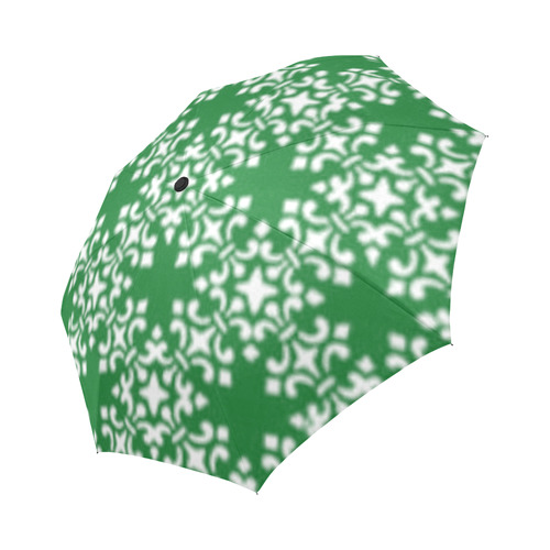 Green Damask Auto-Foldable Umbrella (Model U04)