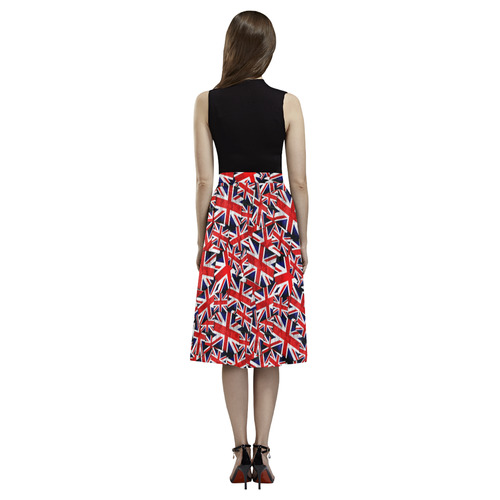 Union Jack British UK Flag Aoede Crepe Skirt (Model D16)