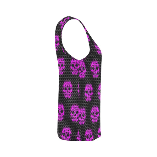 skulls and dotts, pink by JamColors All Over Print Tank Top for Women (Model T43)