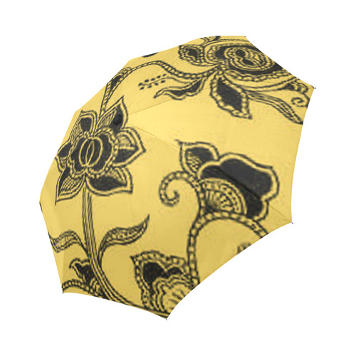 Primrose Yellow Floral Auto-Foldable Umbrella (Model U04)