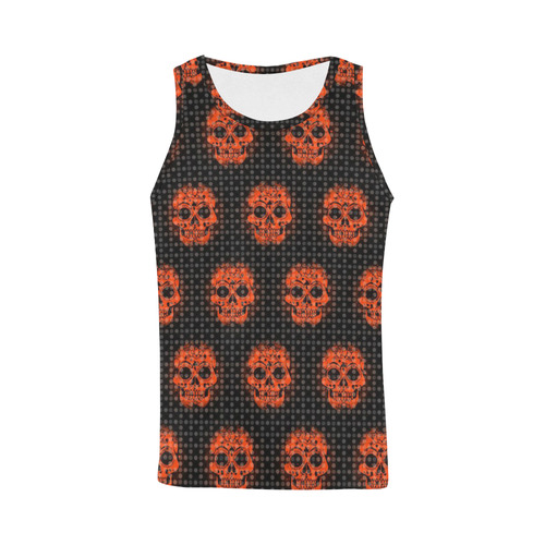 skulls and dotts, orange by JamColors All Over Print Tank Top for Men (Model T43)