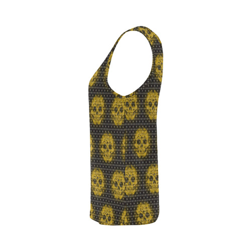 skulls and dotts,golden by JamColors All Over Print Tank Top for Women (Model T43)