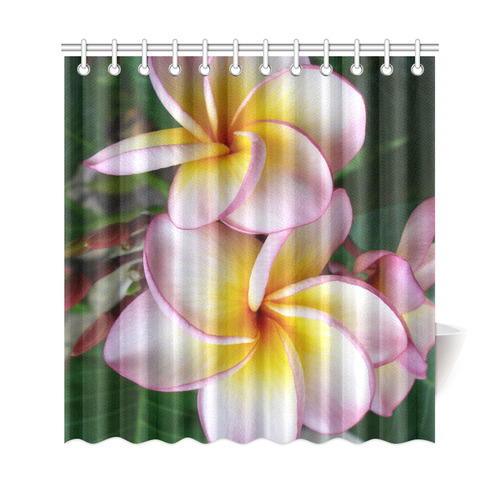 Plumeria Tropical Flowers Floral Shower Curtain 69"x72"