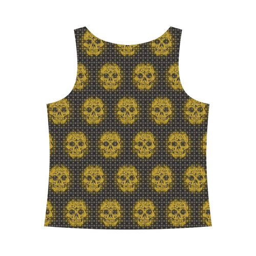 skulls and dotts,golden by JamColors All Over Print Tank Top for Women (Model T43)