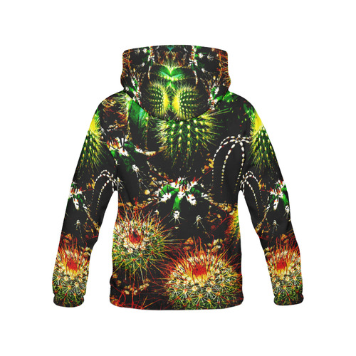 Cactus Plants All Over Print Hoodie for Women (USA Size) (Model H13)